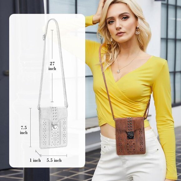 Small Crossbody Bag Synthetic Leather Teen Girls Gift Phone Purse Wallet - Picture 2 of 7